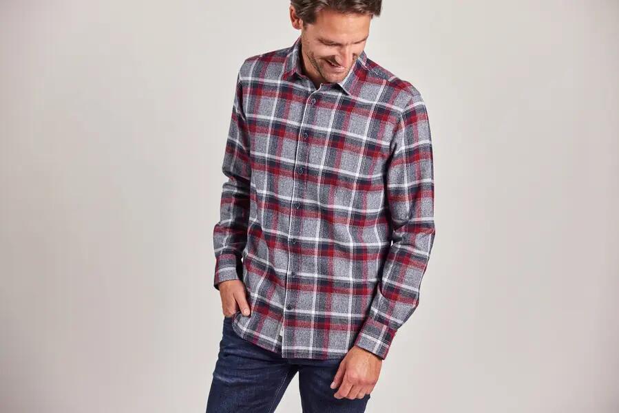sebago Chemise Twisted Yarn Checked en coton mélangé 1/5
