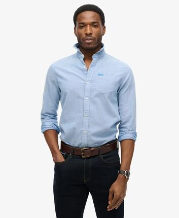 superdry Organic Cotton Langarm-Oxfordhemd — Relaxed Fit