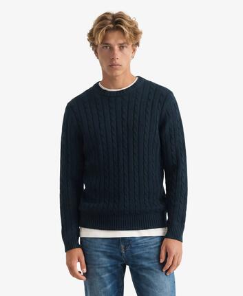 superdry Baumwoll Zopfstrick Pullover – Relaxed Fit