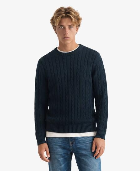 superdry Baumwoll Zopfstrick Pullover – Relaxed Fit