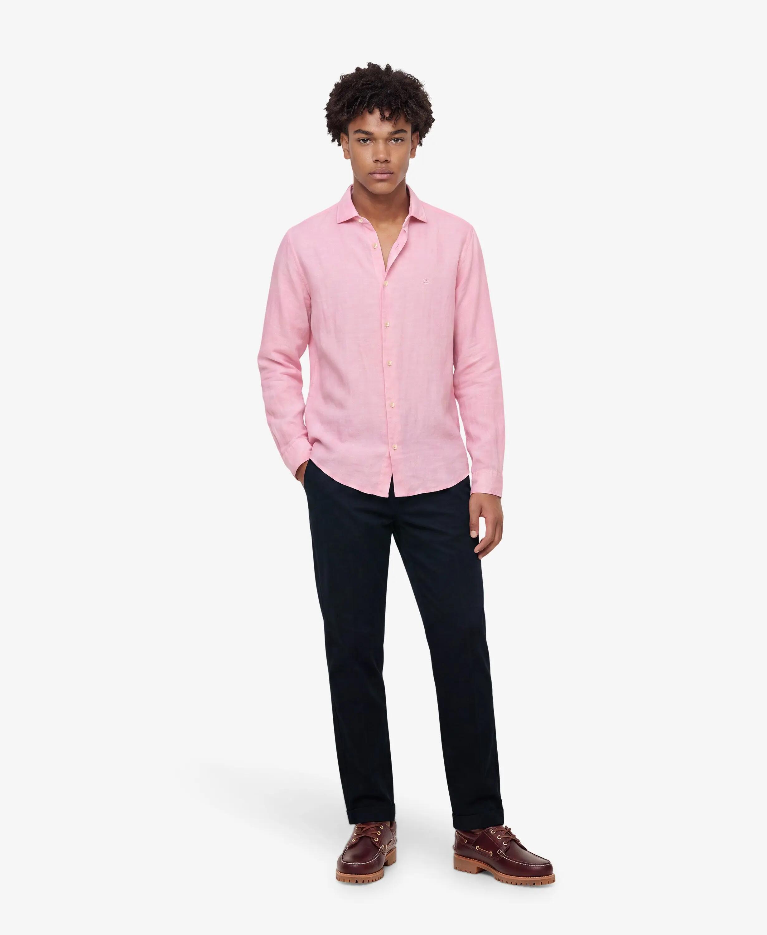 superdry Camicia Riviera manica lunga in lino — Vestibilità relaxed, City Pink 4/5