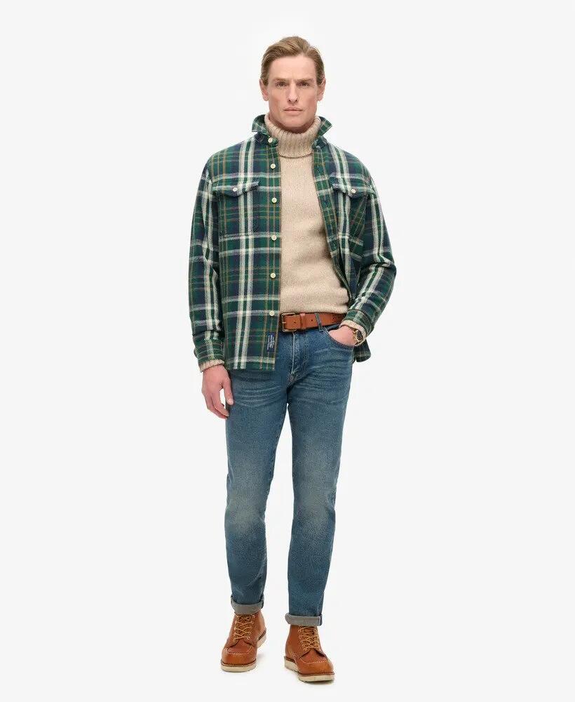 superdry Camicia Merchant Heavy Checked in cotone biologico 3/7