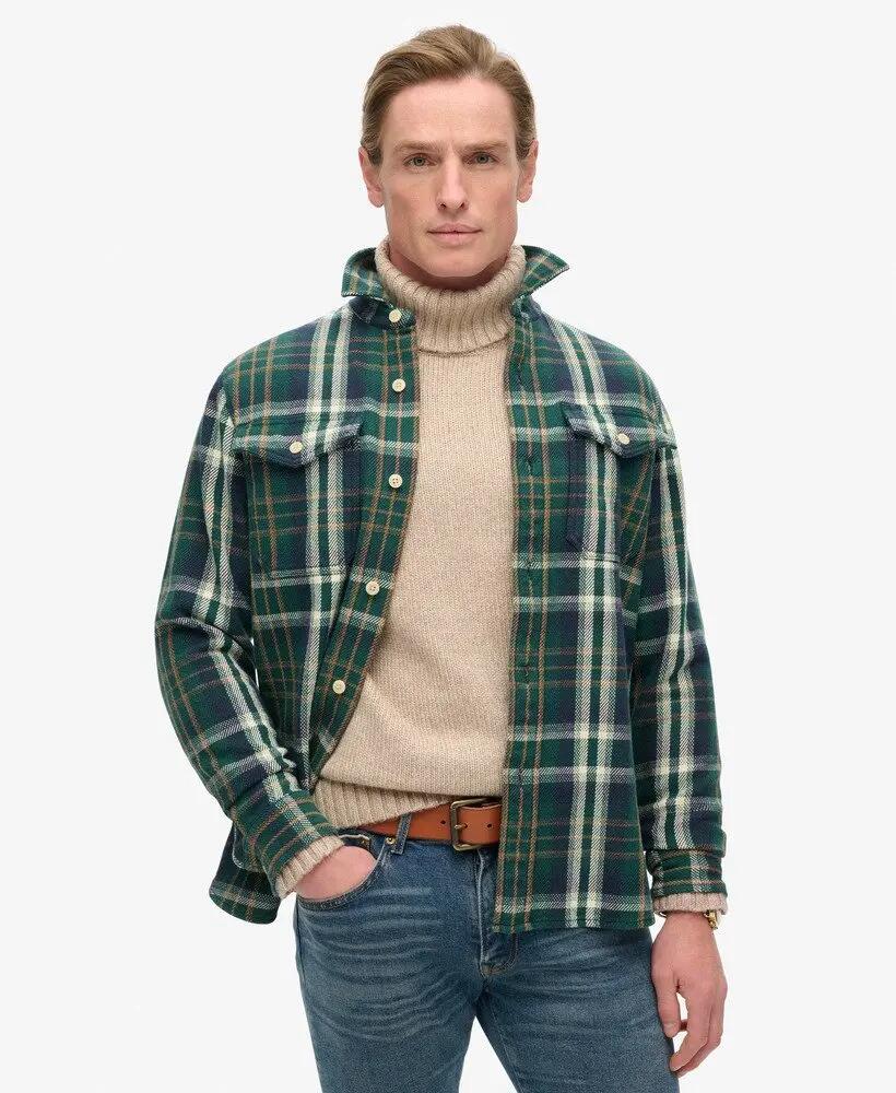 superdry Camicia Merchant Heavy Checked in cotone biologico 2/7