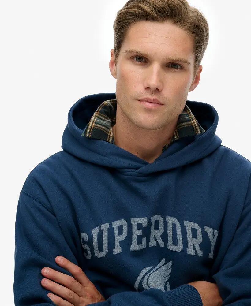 superdry Vintage Athletics Oversized Hoodie – Corte boxy, forro ligeiramente 4/5