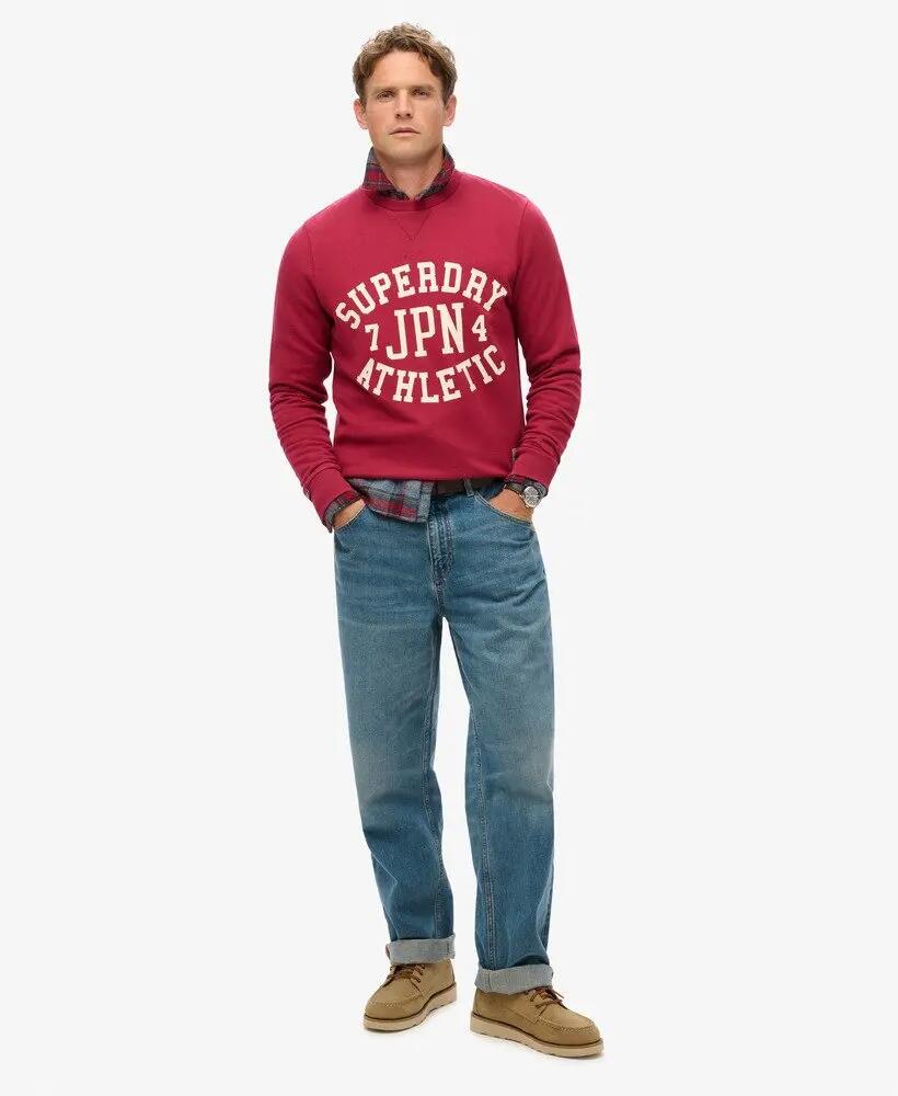 superdry Sweatshirt Athletic Printed 100% algodão - Bordeaux Red 2/7