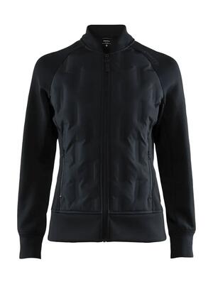 Craft hybrid jacket w - lichaam met donsvoering, rekbare fleece mouwen