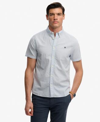 Superdry classic seersucker korte mouw overhemd – 100% biologisch katoen