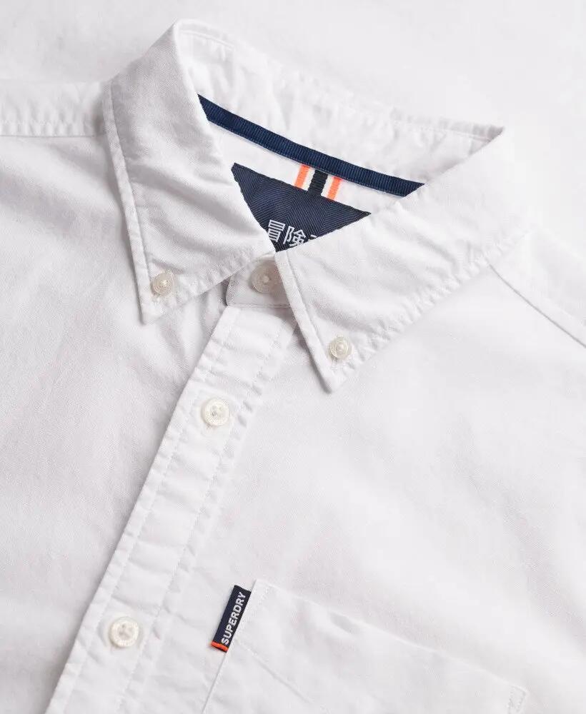 superdry Camisa Essential Oxford manga comprida — 100% algodão – Optic White 6/7