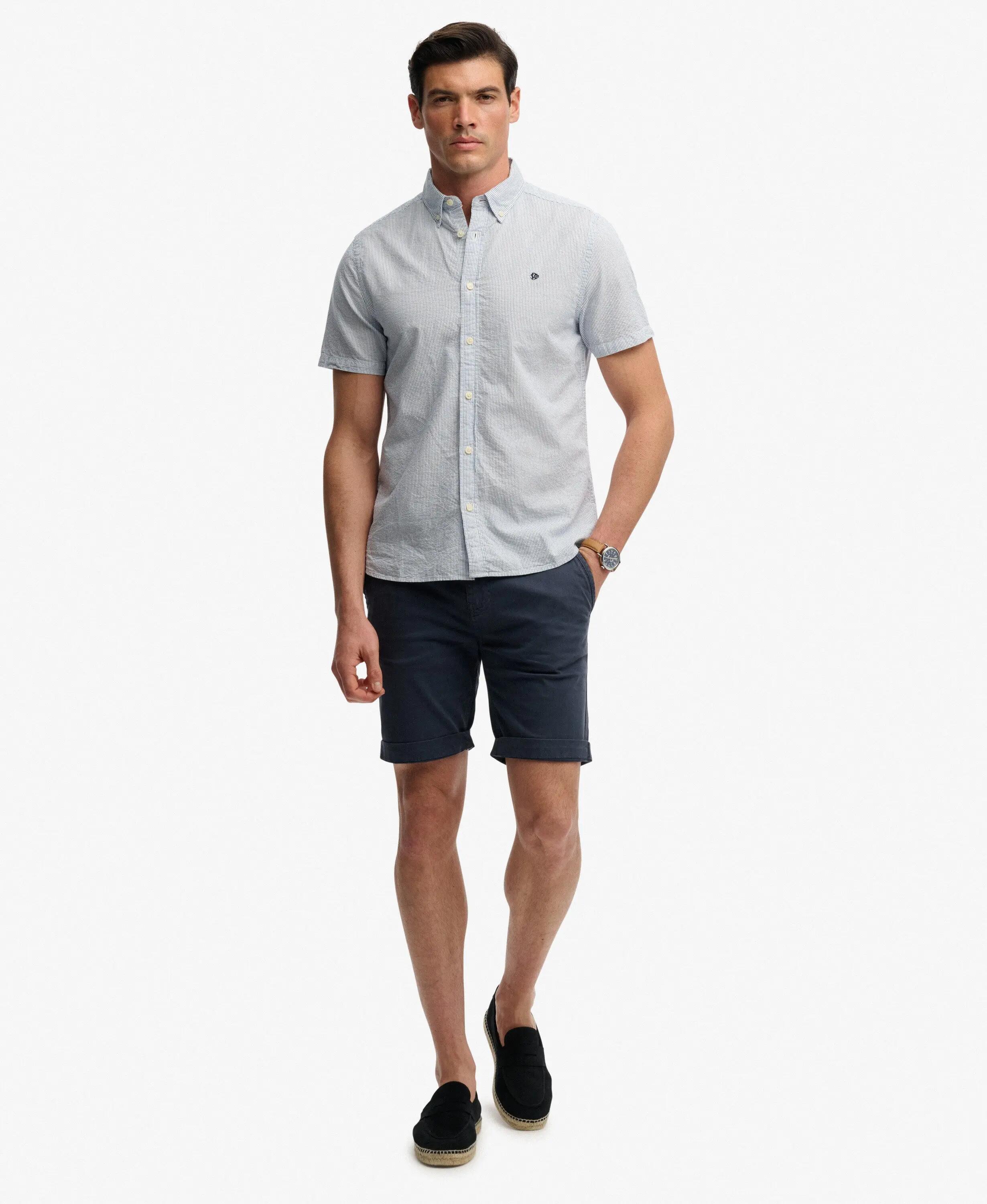 superdry Classic Seersucker korte mouw overhemd – 100% biologisch katoen 3/5