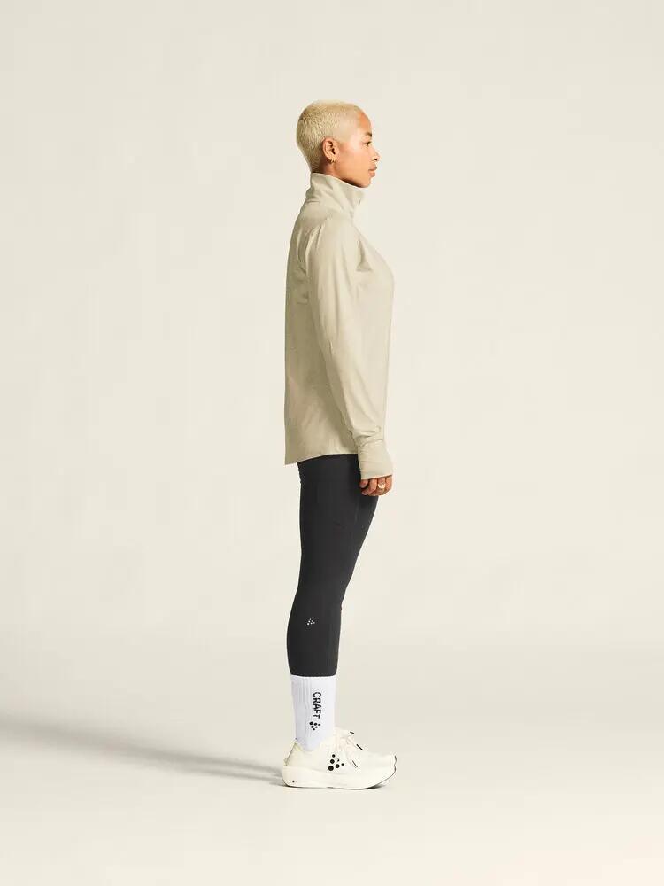 craft Flow HZ LS W maglia manica lunga collo alto con zip, poliestere riciclato 3/7