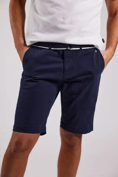 sebago DKS Belted Bermuda Shorts - Stretch chino bermuda NAVY 2/3