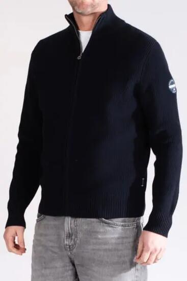 sebago Hugo Zip Cardigan NAVY — Cardigan zippé pour homme taille XXXL