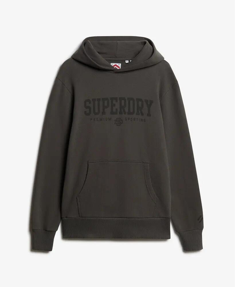 superdry Dry Brand Hood bluza męska charcoal z bawełnianej mieszanki 6/6