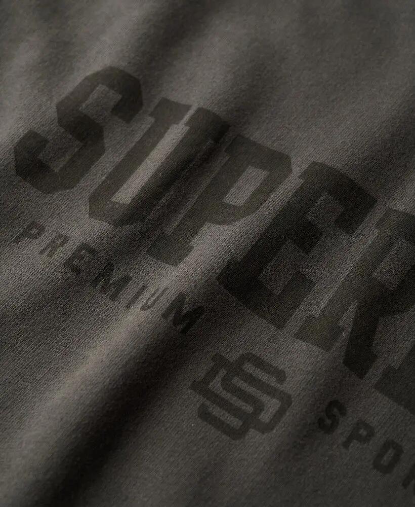 superdry Dry Brand Hood bluza męska charcoal z bawełnianej mieszanki 5/6