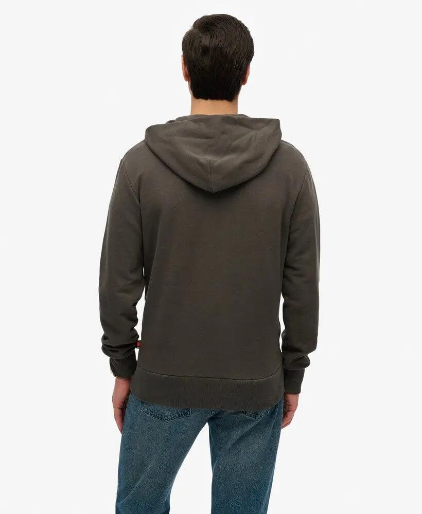 superdry Dry Brand Hood bluza męska charcoal z bawełnianej mieszanki 4/6