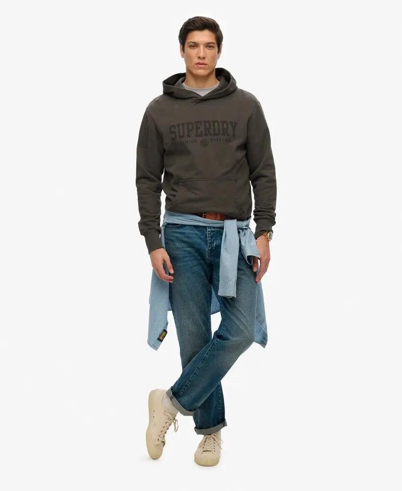 superdry Dry Brand Hood bluza męska charcoal z bawełnianej mieszanki 2/6