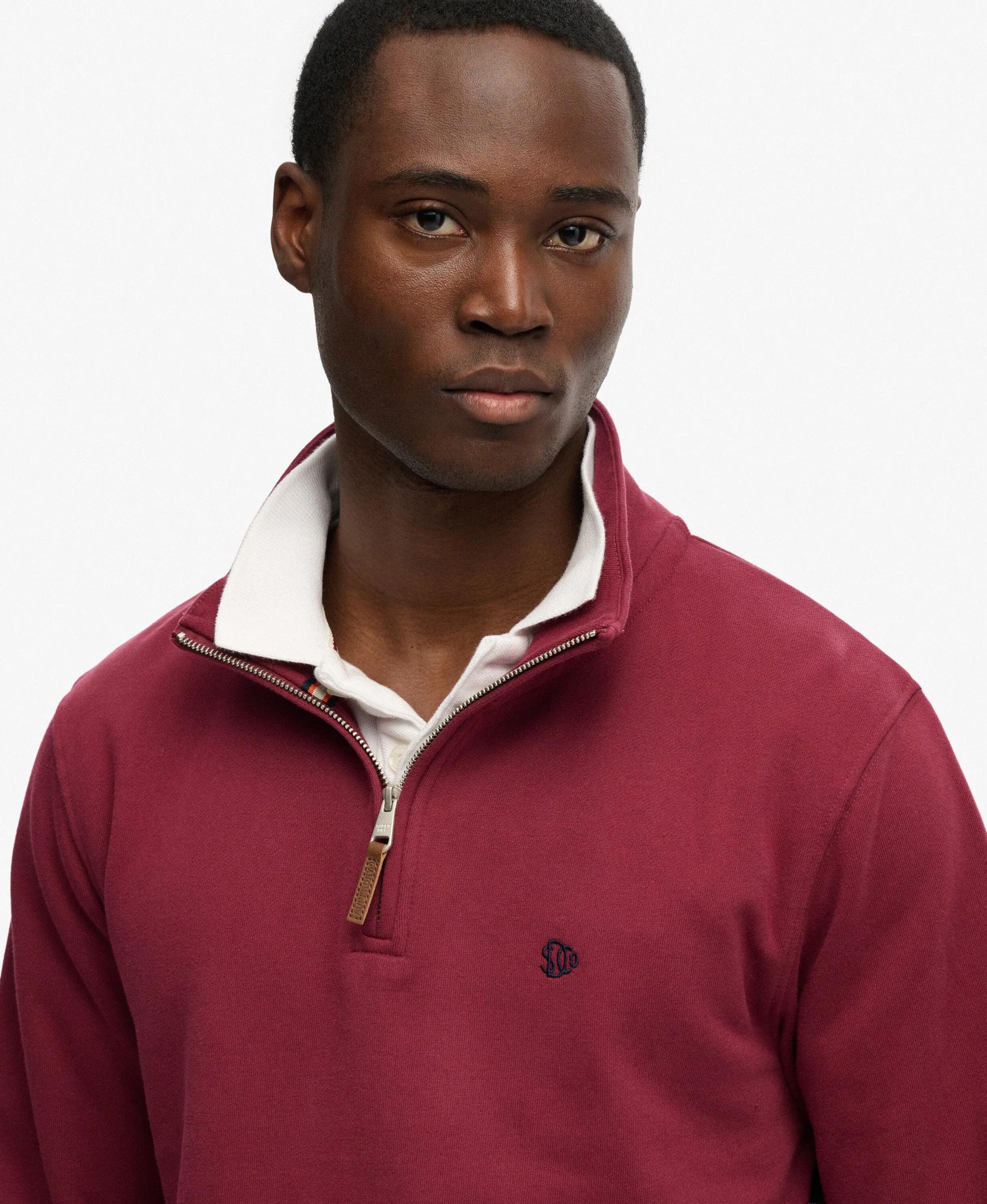 superdry Jersey Preppy Half Zip 100% Algodón Orgánico – Port Red 4/5