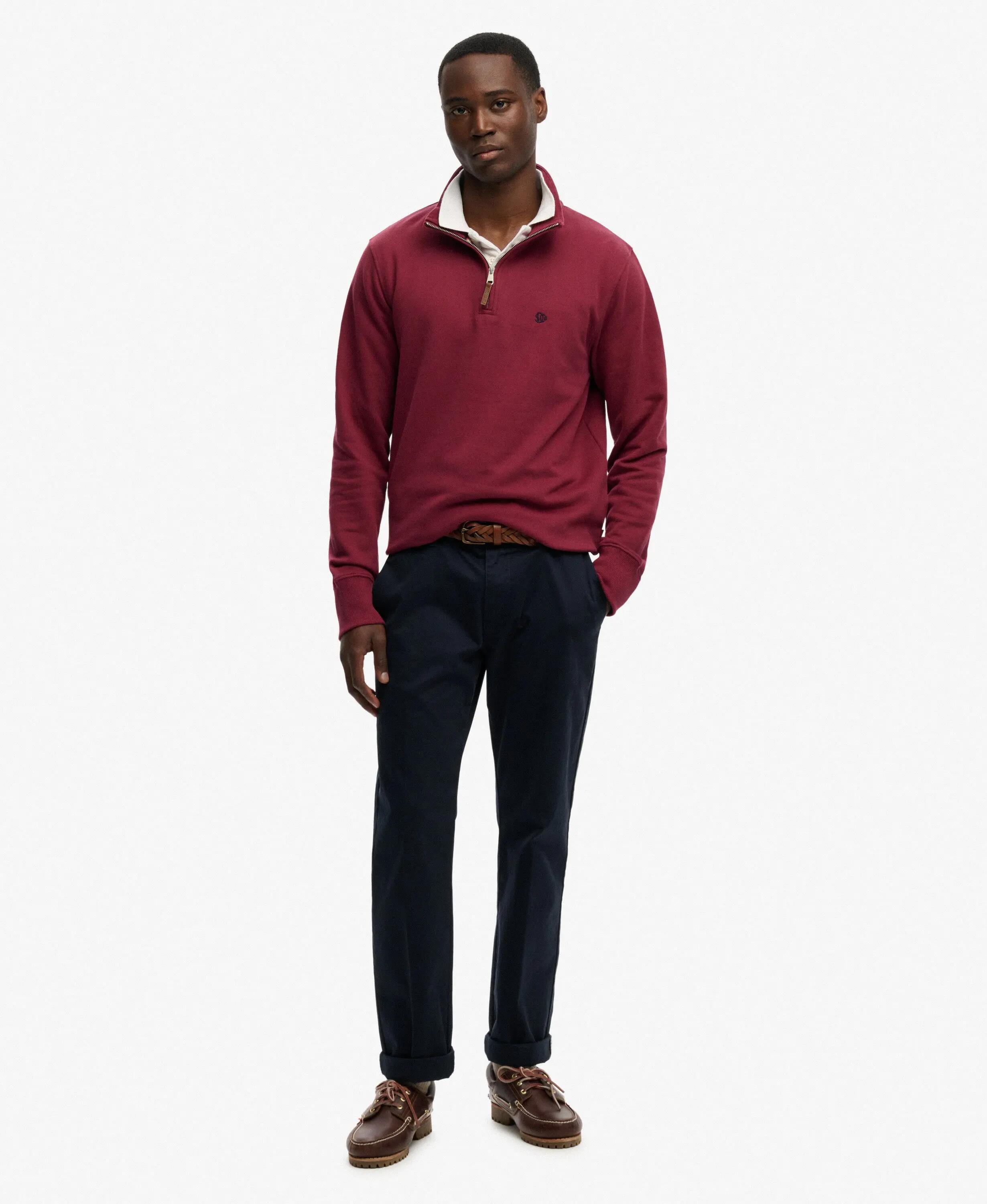 superdry Jersey Preppy Half Zip 100% Algodón Orgánico – Port Red 3/5