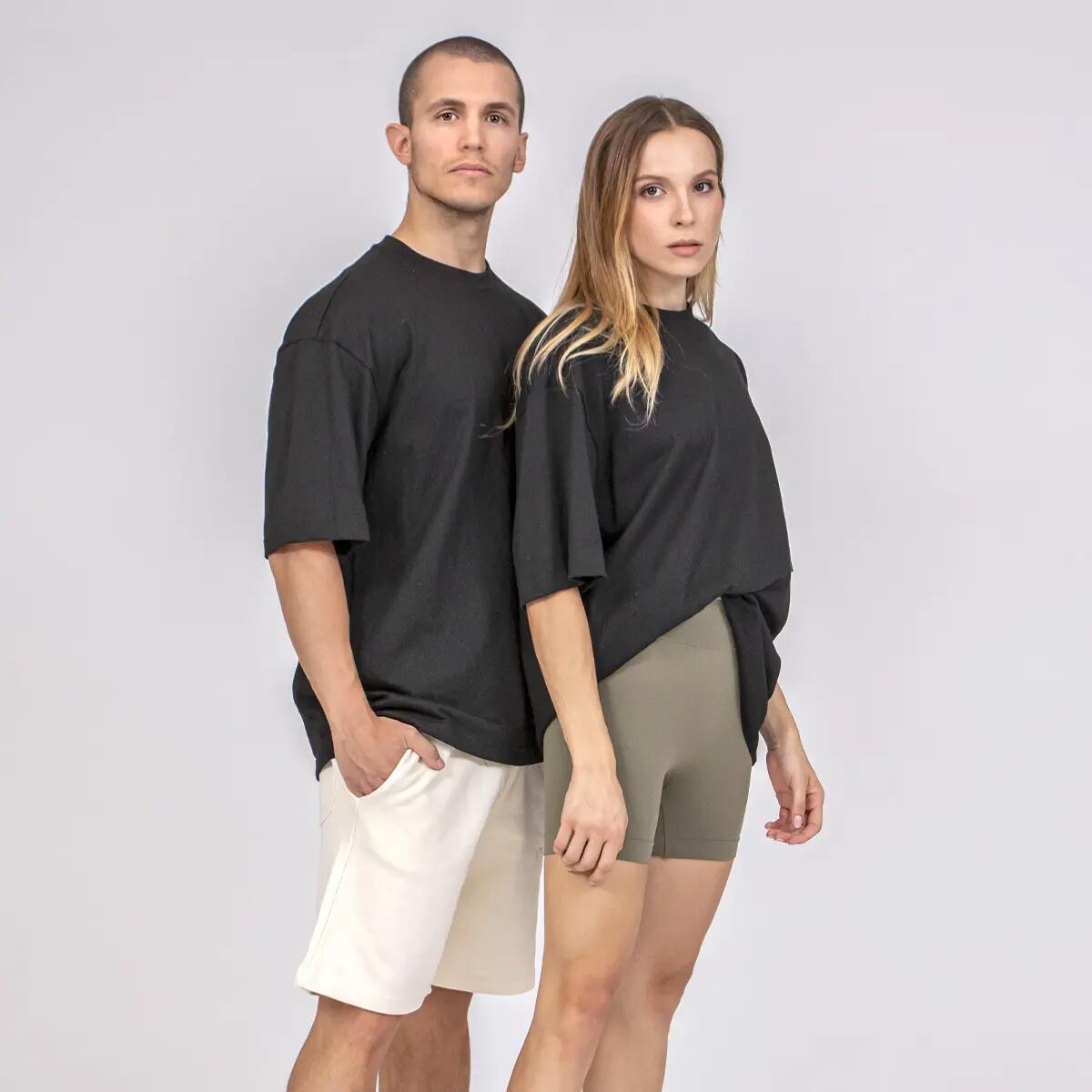 T-shirt Adulto fitness oversize cotone morbido Classika Nera 5/5