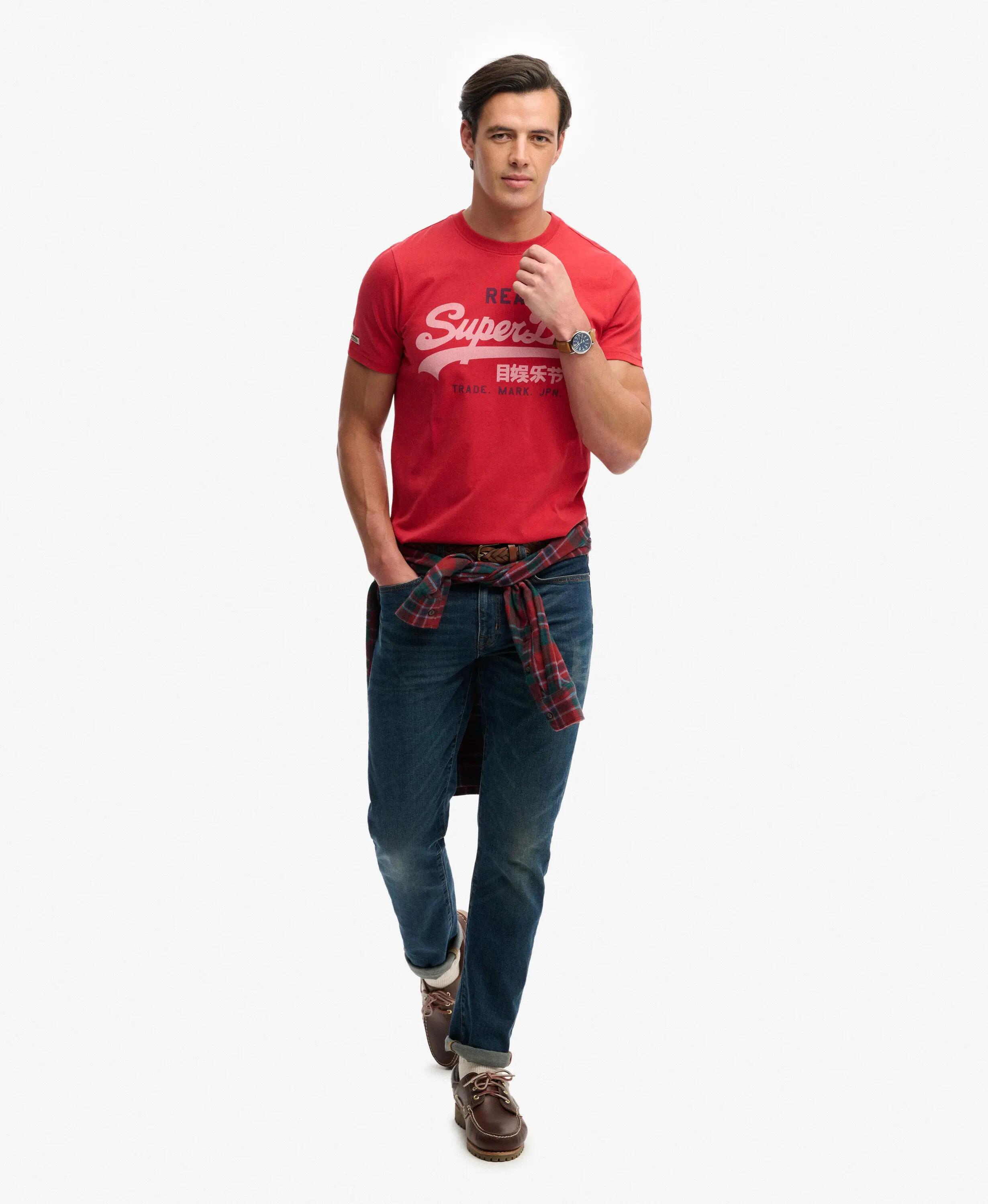 superdry T‑shirt Vintage Logo Classic in cotone biologico - Base Red 3/5