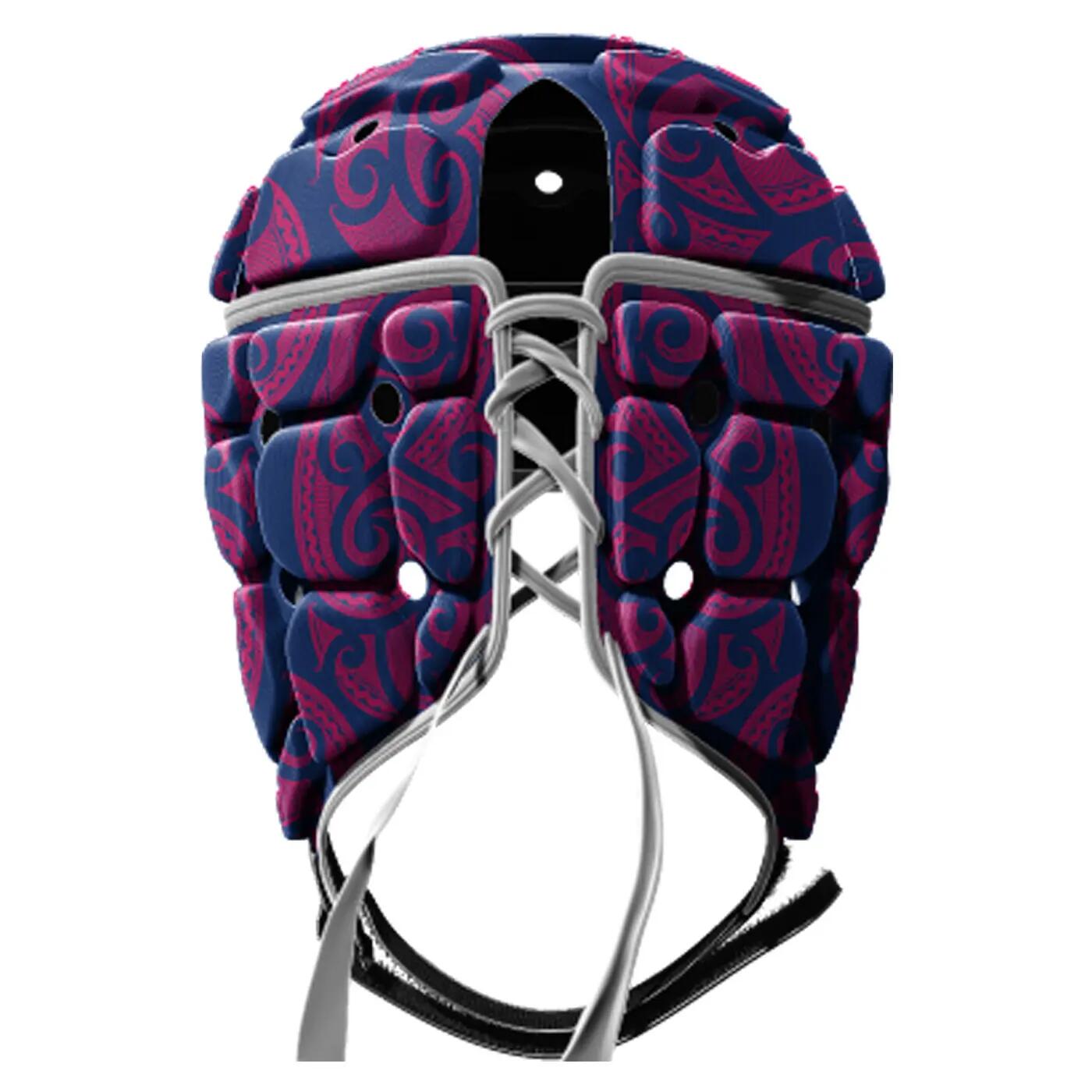 Casco da rugby Impact V2 Tribal blu navy e rosa 2/3