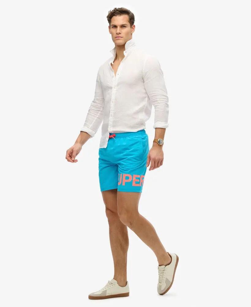 superdry Calções de banho 17 polegadas em poliéster reciclado – Hawaii Blue 5/7