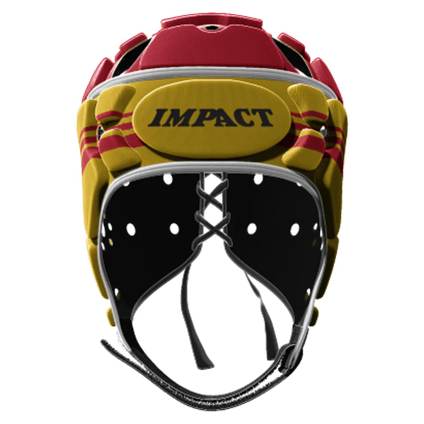 Casco da rugby Impact V2 Brumby giallo e rosso 3/3