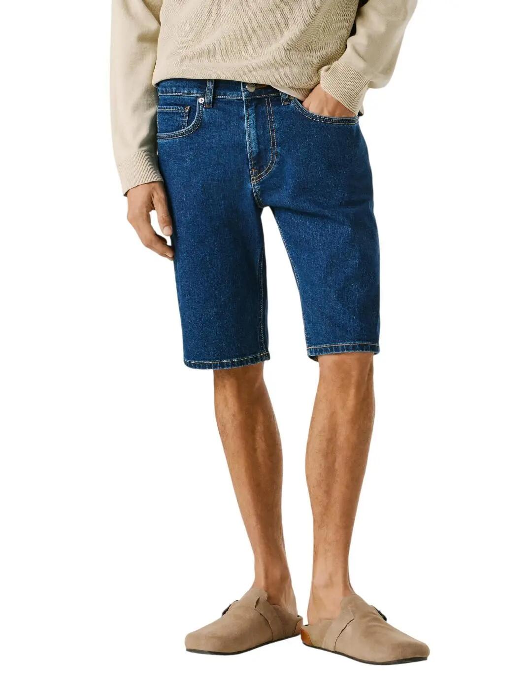 Pantaloni corti da uomo Pepe jeans Straight short cash Blu. 4/7