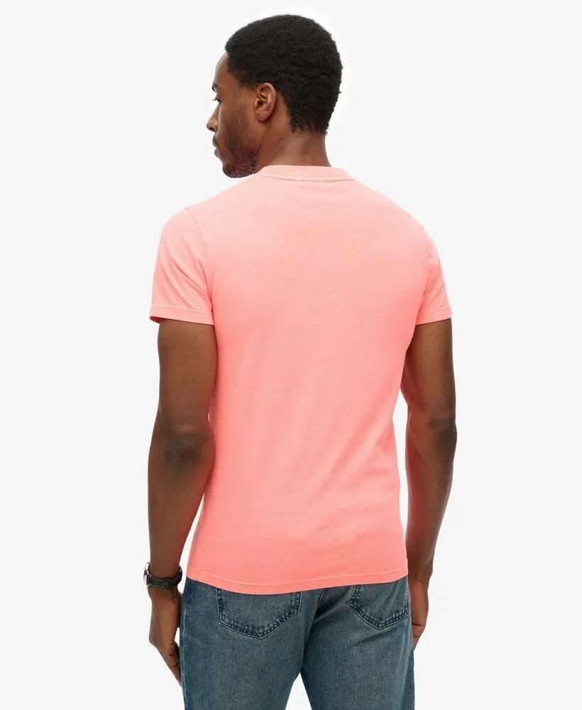 superdry T-shirt Essential Logo brodé néon en coton bio 4/5