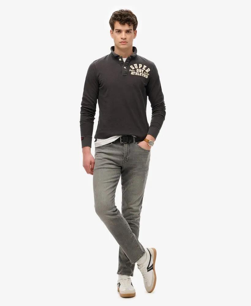 superdry Polo Vintage Athletic manga longa slim 100% algodão 2/4