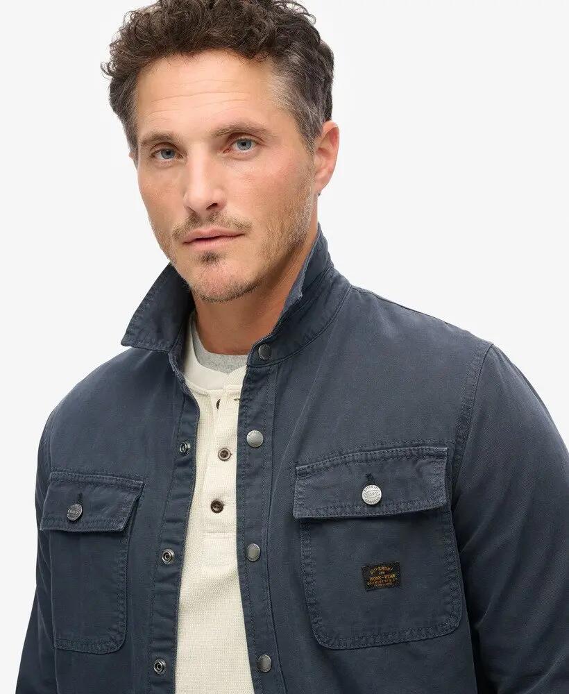 superdry Chemise-overshirt en toile 100% coton biologique MIDNIGHT NAVY 3/6