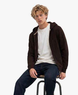 Superdry essential sd co logo zip hoodie – sweat met rits van katoen en