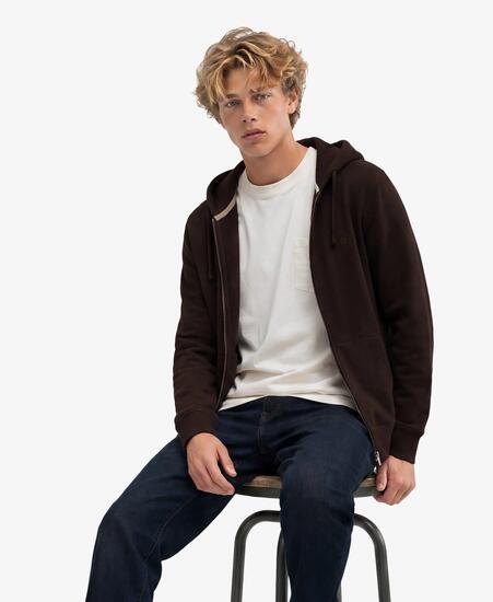 superdry Essential SD Co Logo Zip Hoodie - coton recyclé, coupe relaxed –