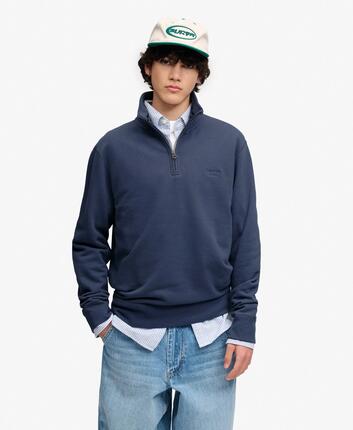 superdry Essential Serif Logo Half Zip Sweatshirt – Relaxed Fit