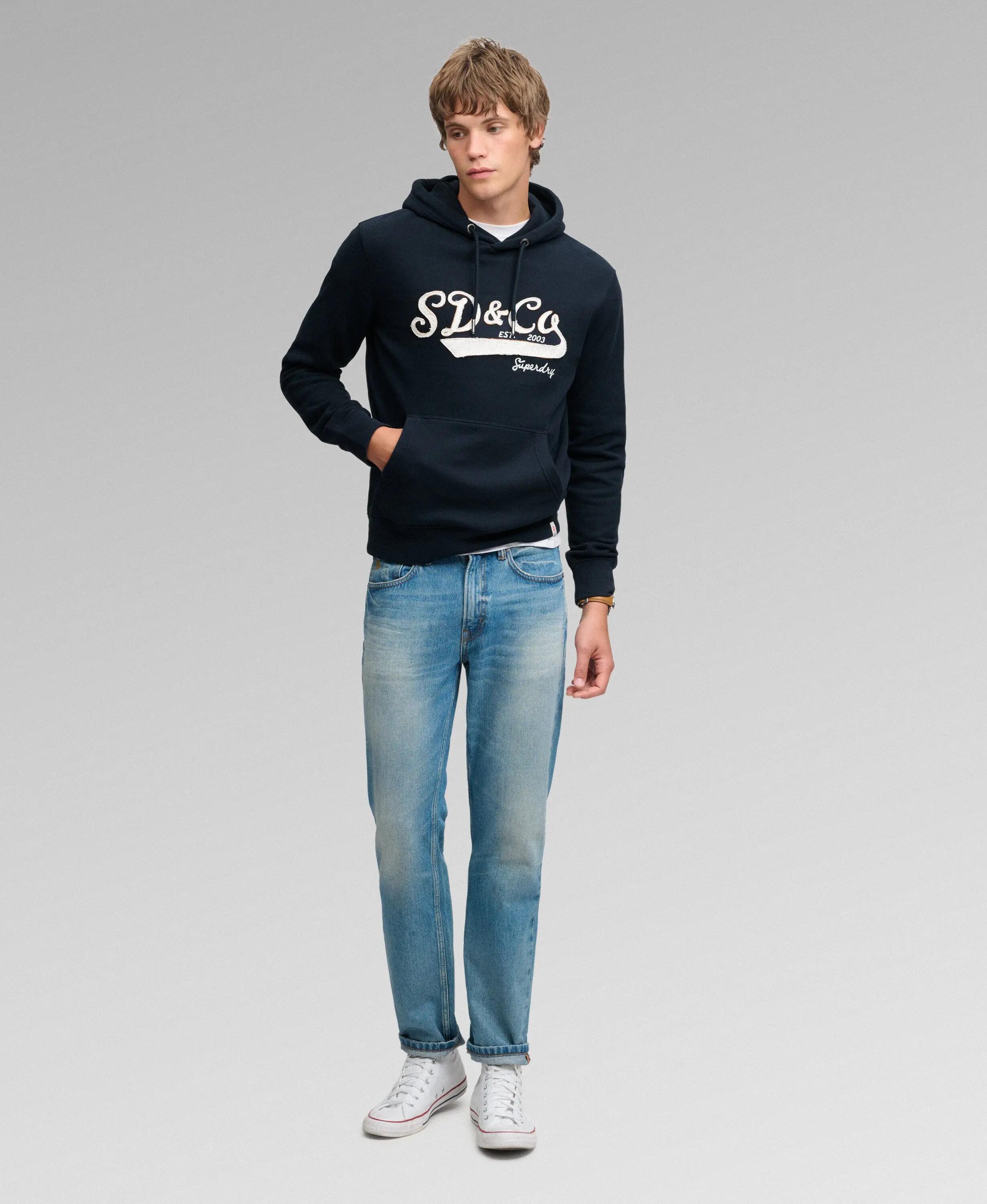 superdry SD&Co Washed Embroidered Relaxed Hoodie sweat relaxed brodé – ECLIPSE 3/5