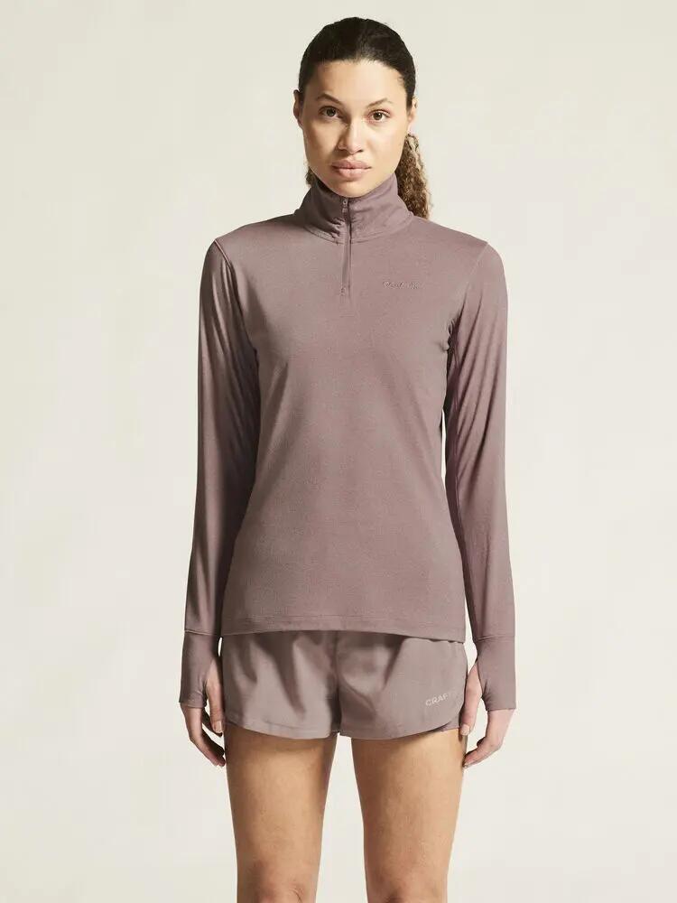 craft Flow HZ LS W — dames longsleeve met korte rits en col, warm en rekbaar 6/7