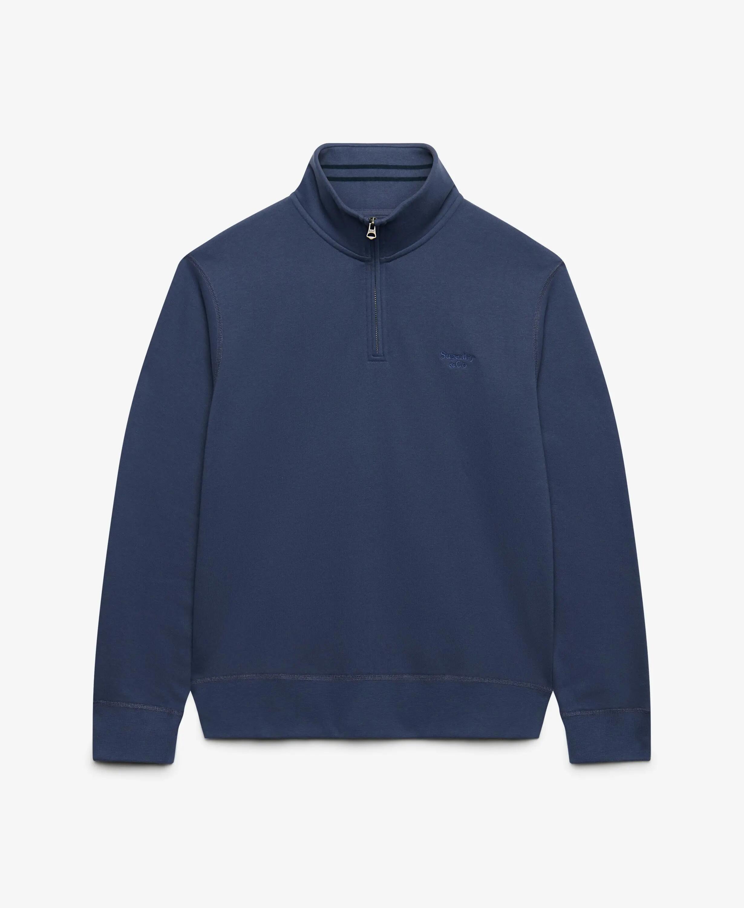 superdry Sweatshirt Essential Serif Logo Meio-Zíper – Soft Navy 7/7