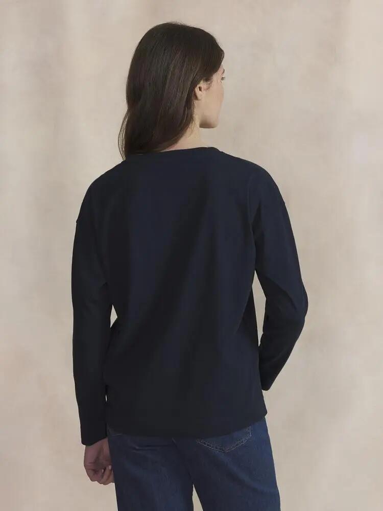 T-shirt manches longues - Femme - Poche poitrine - OLYRATEE Bleu 4/5