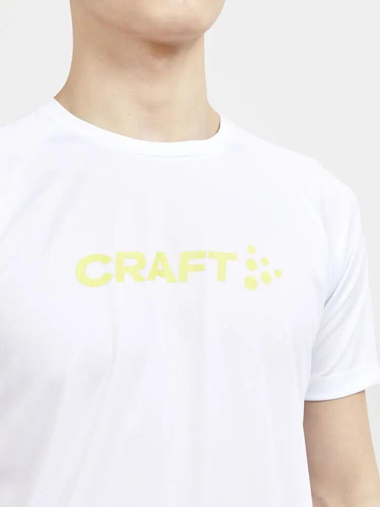 craft CORE Essence Logo Tee Uomo - 100% Poliestere Riciclato, Bianco 5/6