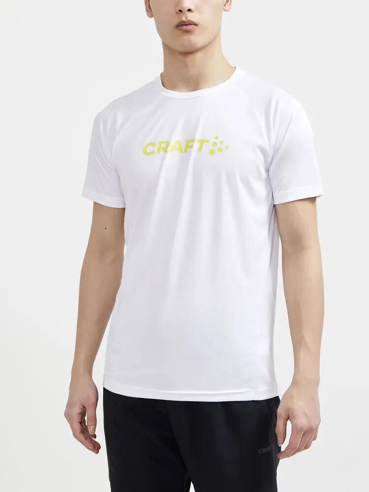 craft CORE Essence Logo Tee Uomo - 100% Poliestere Riciclato, Bianco 3/6