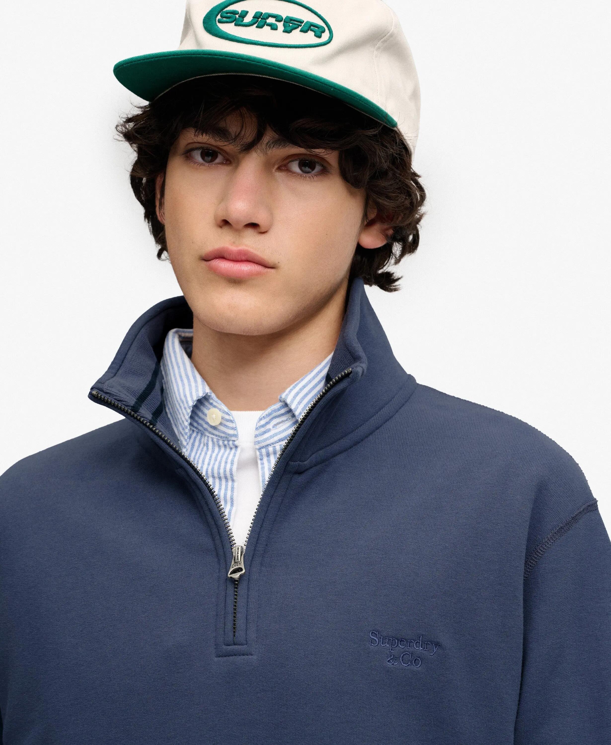 superdry Sweatshirt Essential Serif Logo Meio-Zíper – Soft Navy 4/7