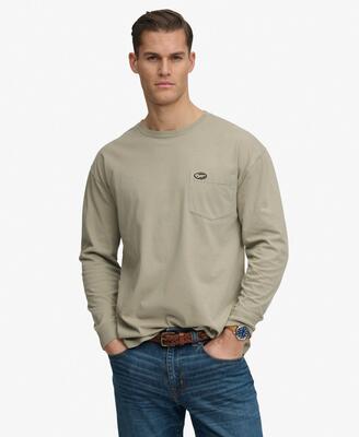 Superdry long sleeve pocket t‑shirt – 100% biologisch katoen, oversize