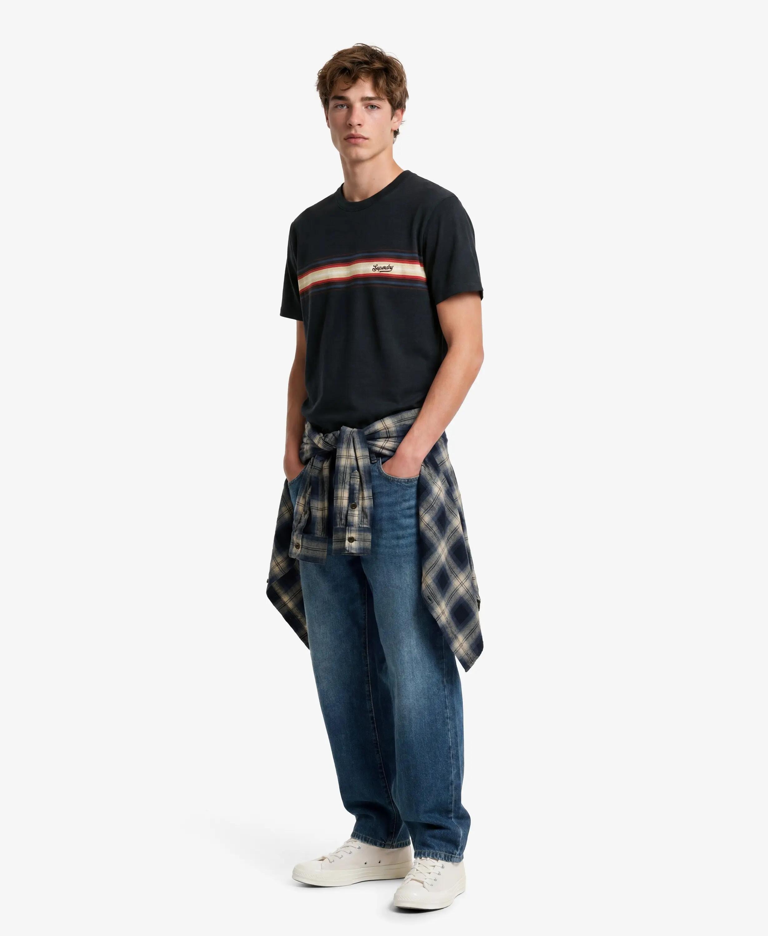 superdry Outdoor Stripe Logo Relaxed T-shirt z organicznej bawełny 4/6