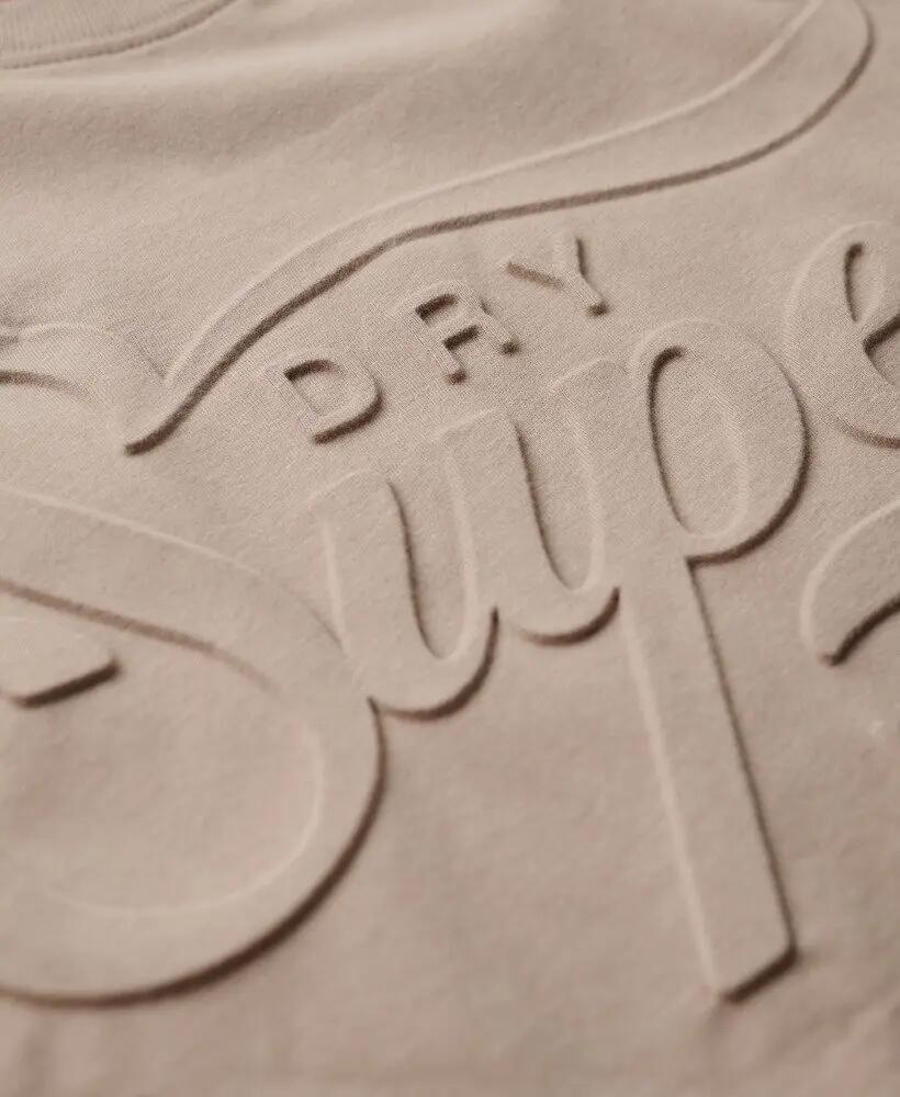 superdry T-shirt Embossed Archive Graphic em algodão – Deep Beige Slub 5/6