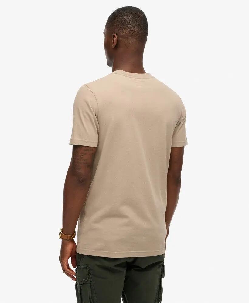 superdry T-shirt Embossed Archive Graphic em algodão – Deep Beige Slub 4/6