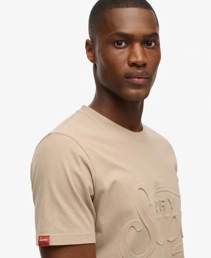superdry T-shirt Embossed Archive Graphic em algodão – Deep Beige Slub 3/6