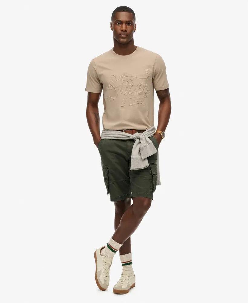 superdry T-shirt Embossed Archive Graphic em algodão – Deep Beige Slub 2/6