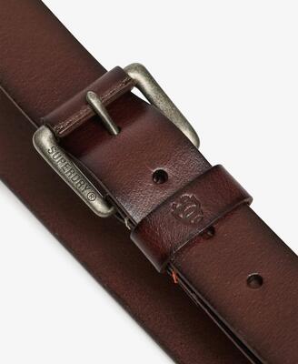 Superdry klassieke leren riem – 100% buffelleer, bruin