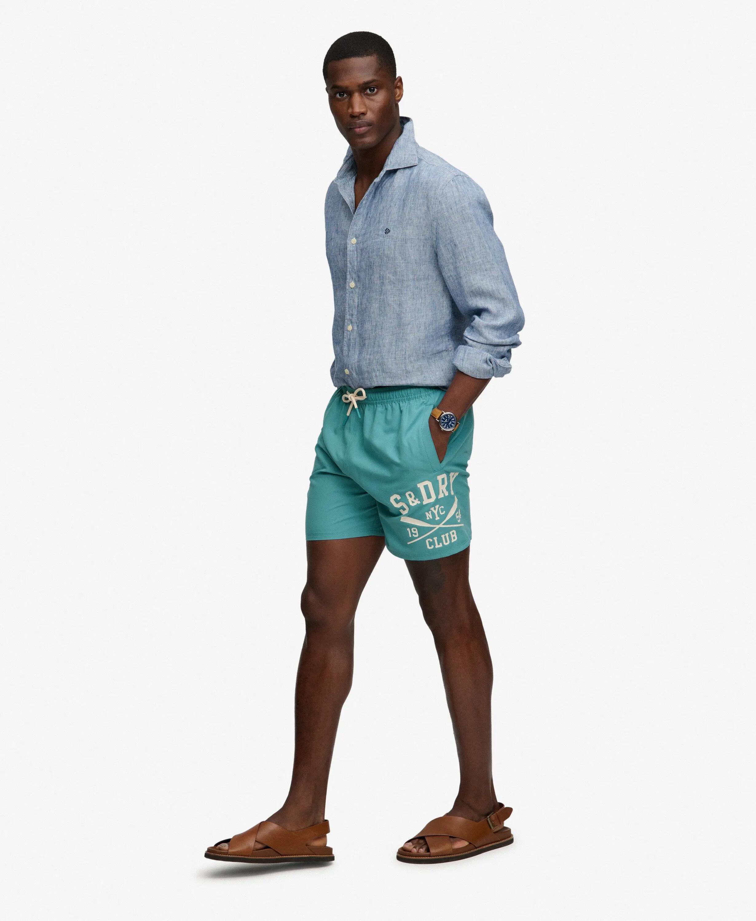 superdry Calções de banho estampados 16 polegadas em poliéster reciclado 6/7