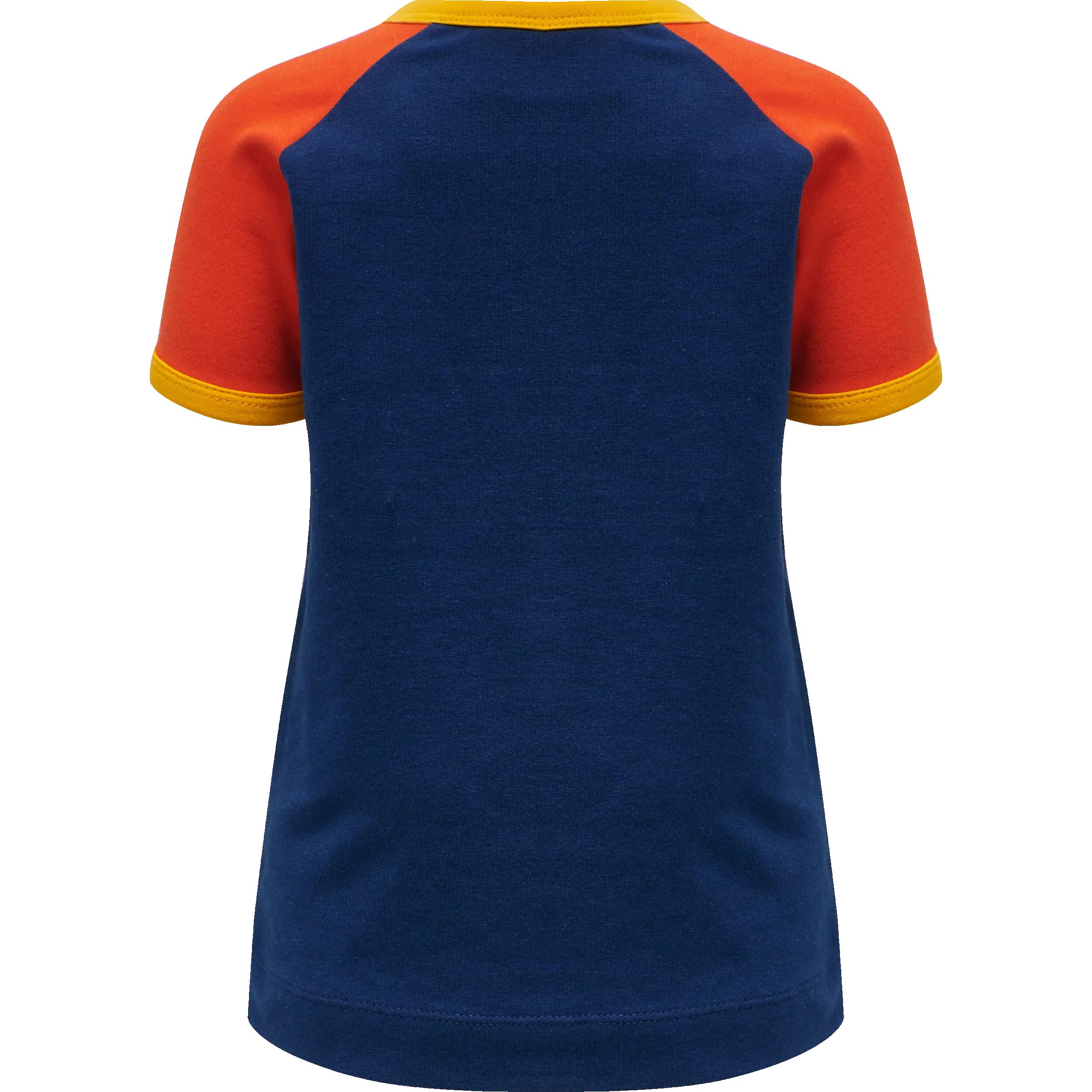 hummel hmlANTON T‑Shirt S/S in cotone biologico – Blocchi colore – ESTATE BLUE 2/5